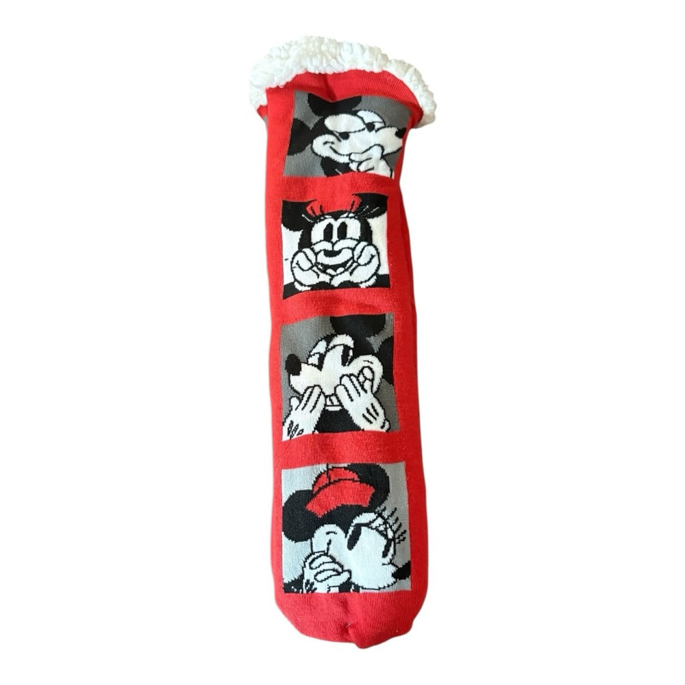 Disney Mickey and Friends Fuzz Socks One Size Red White